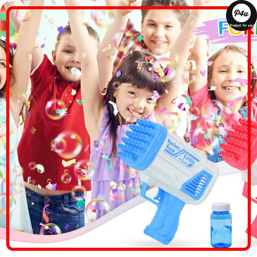 Bazooka Bubble Gun – 36-Hole Electric Bubble Blaster with Lights for Kids