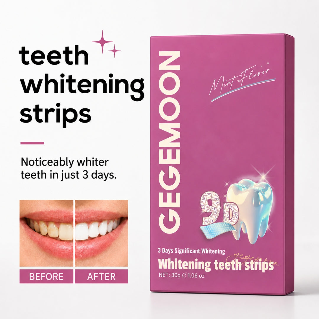 Teeth Whitening Strips 9D include 14 enamel-safe whitening