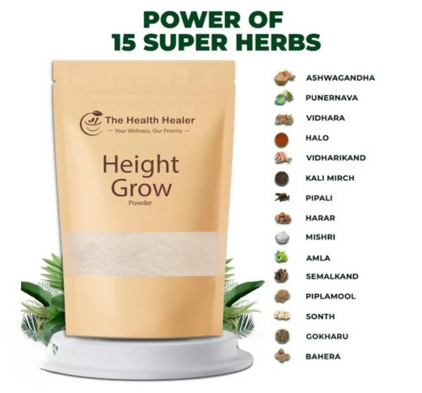 The Health Healer Height Grow Powder Natural Height Increase Supplement For Daily Growth And Wellness – 70g