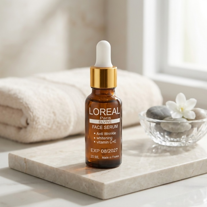L'Oreal Paris Elvive Anti-Wrinkle & Ultra-Whitening Face Serum – Advanced Vitamin C + E Glow Treatment (20ml)