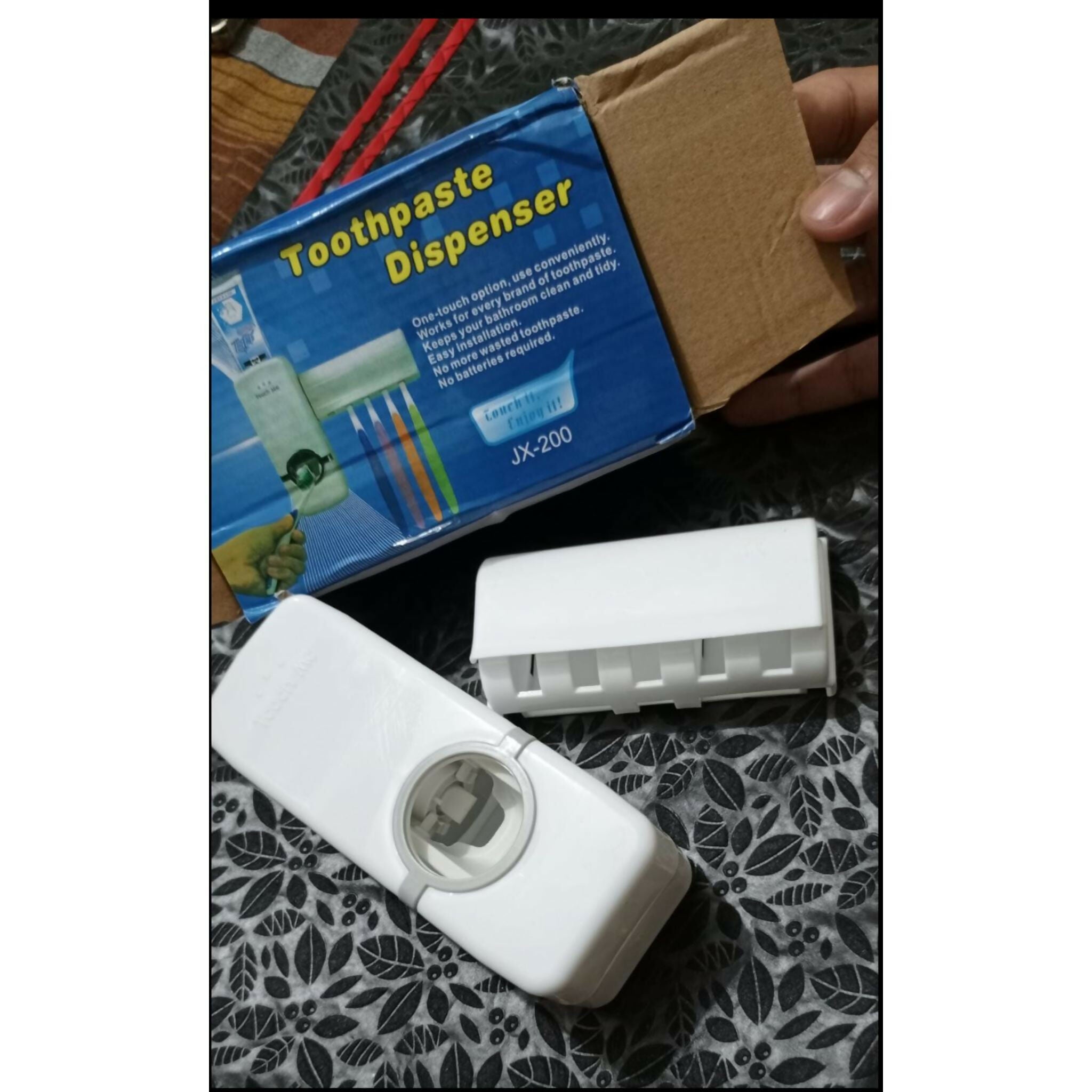 Automatic Toothpaste Dispenser With Toothbrush Holder Wall Mounted Durable Hygienic And Convenient Bathroom Accessory