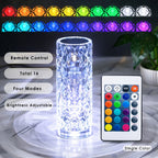 Touch Lamp, Rechargeable Crystal Diamond Table Lamp 16 Color LED