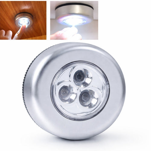 Touch Push LED Night Light Set 3 Pack Portable Adhesive Lamp