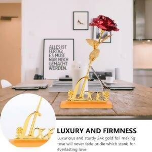 Gift Ramazan Greeting Mother’s Day Gift Flower Gold Dipped Rose