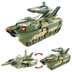 Transformable Fighter Jet and Tank, Durable Toy for Kids