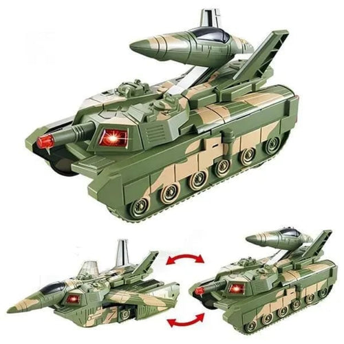 Transformable Fighter Jet and Tank, Durable Toy for Kids