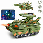 Transformable Fighter Jet and Tank, Durable Toy for Kids