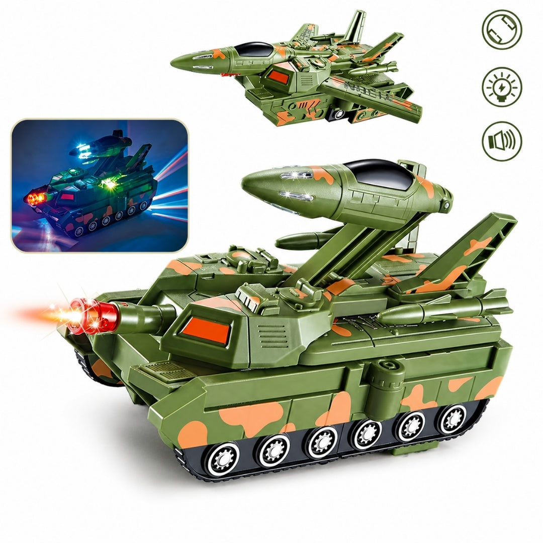 Transformable Fighter Jet and Tank, Durable Toy for Kids