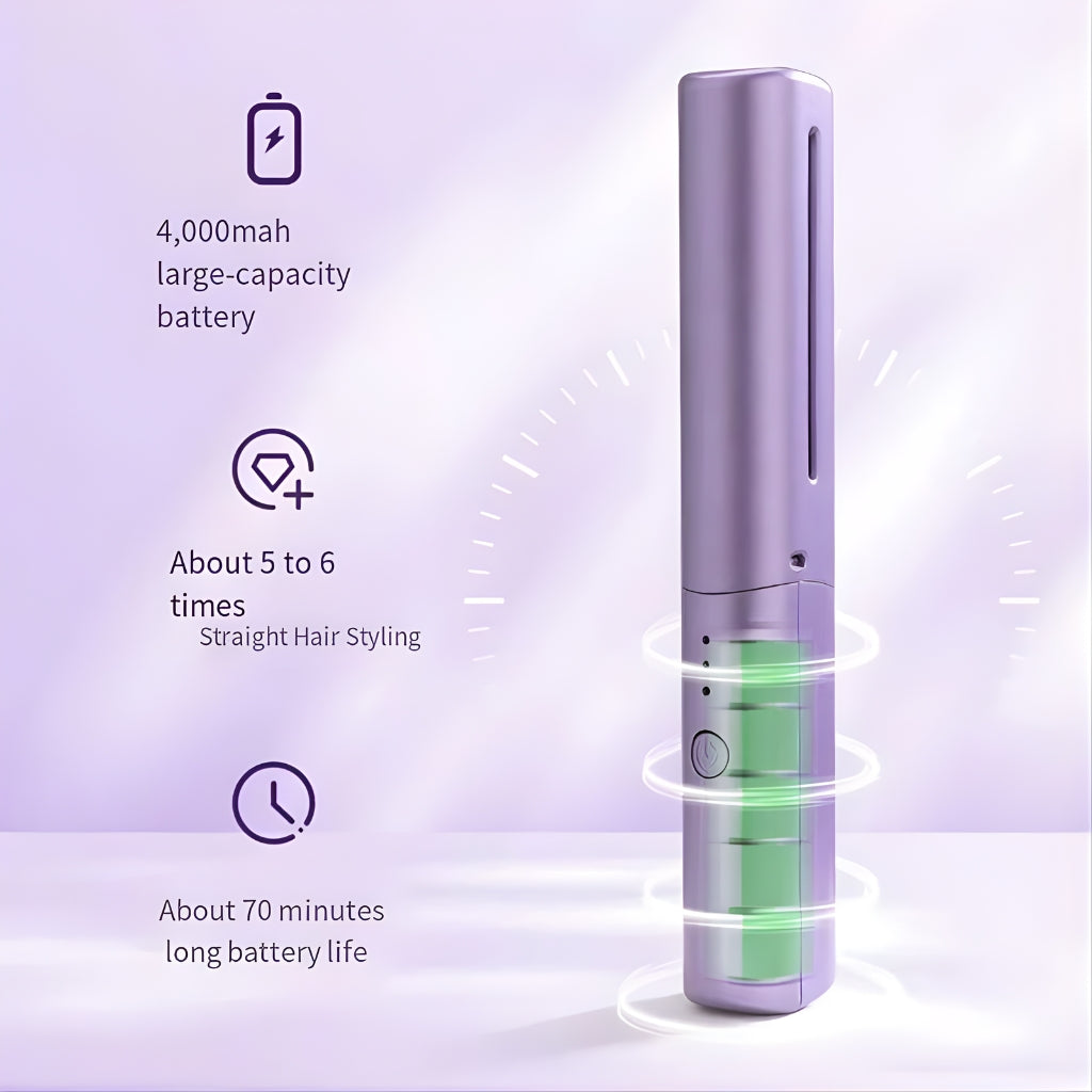 Travel Comb Cordless Rechargeable Hair Straightener Portable Styling Tool