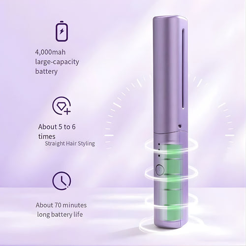 Travel Comb Cordless Rechargeable Hair Straightener Portable Styling Tool