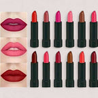 12 Pcs High pigmented matte Lip- stick set_long smooth texture lip color collection for Bold And beautiful Looks
