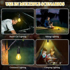 Rechargeable LED Camping Lantern with Clip Hook – Portable Tent Light, Emergency Lamp, USB Type-C Rechargeable