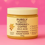 Purely Organics Turmeric + Coffee Kojic Acid Whitening Sugar Scrub (100g)