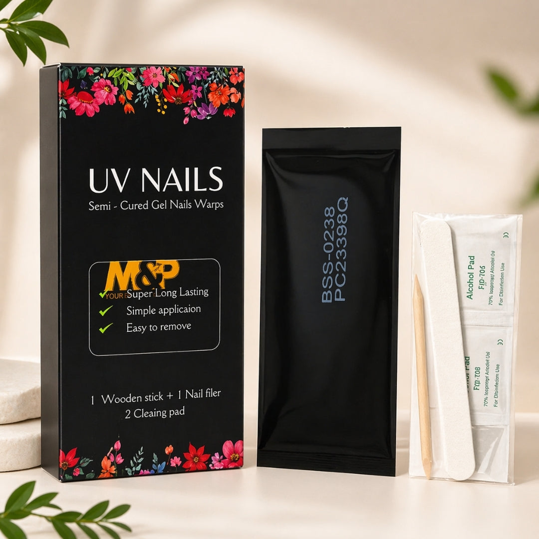 UV Nail Stickers, Trendy Designs Quick Nail Styling - Pack of 1