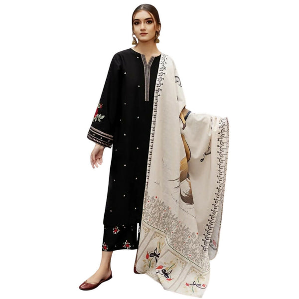 Dhanak 3PCS Suit with Embroidered Shirt & Pashmina Shawl