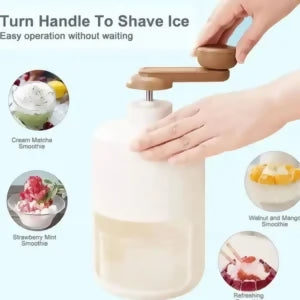 Manual Ice Shaver & Gola Ganda Maker – Portable Ice Crusher Machine for Home Use with Stainless Steel Blades