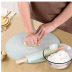 Silicone Dough Mat with Rolling Pin set | Extra Thick Non _ slip Baking Mat for Pizza & Bread (Random color )