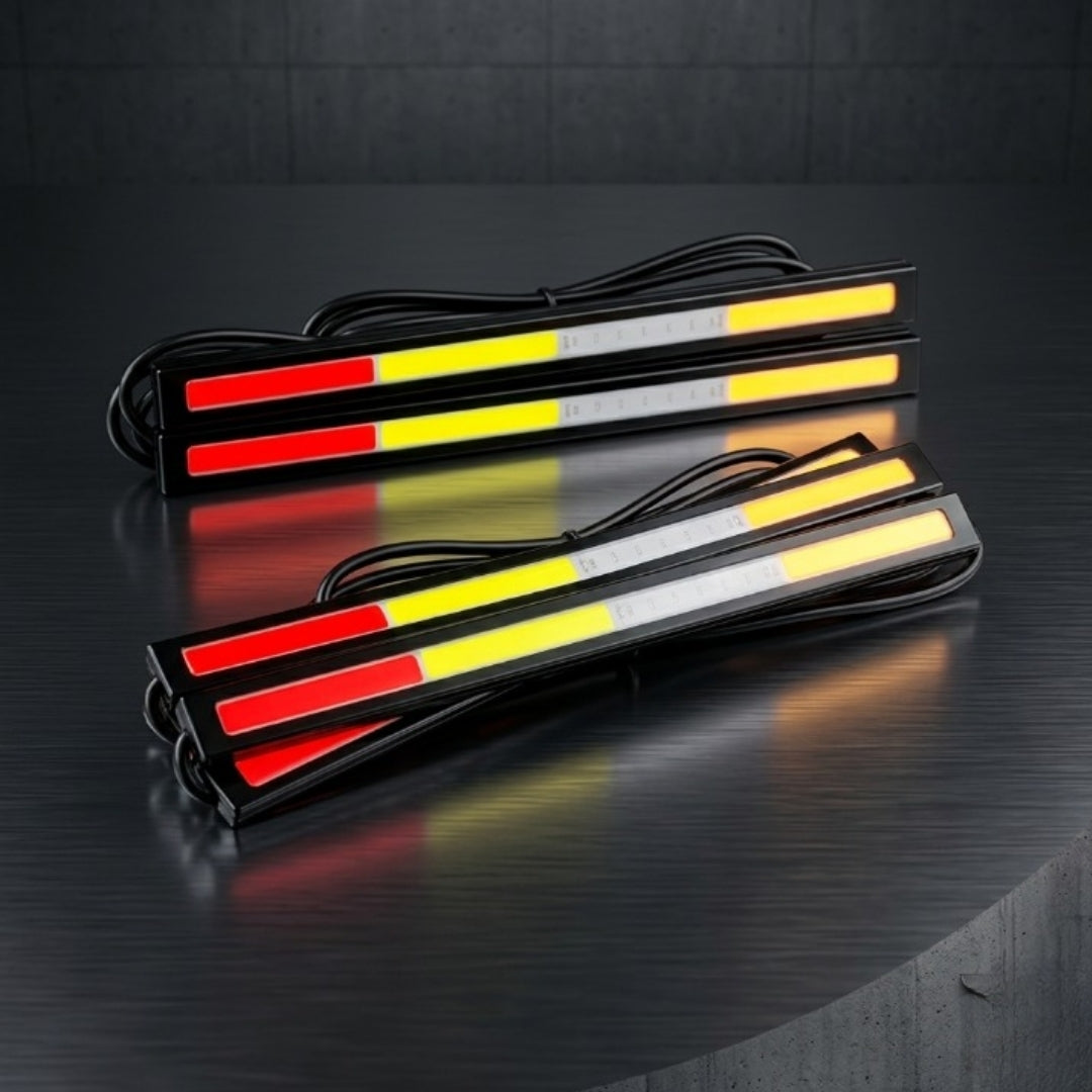 Ultra Bright COB Daytime Running LED Strips for Motorcycles & Cars - 2pcs