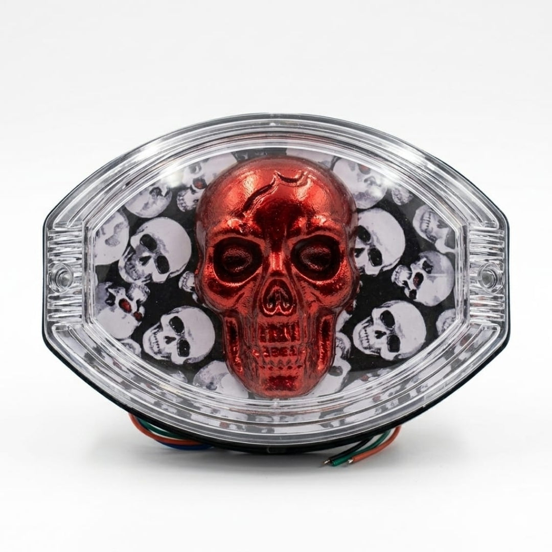 Universal 125cc LED Skull Tail Light for Motorcycles