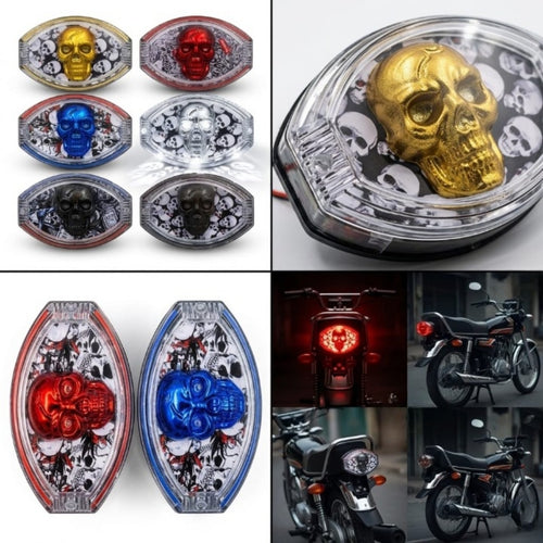 Universal 125cc LED Skull Tail Light for Motorcycles