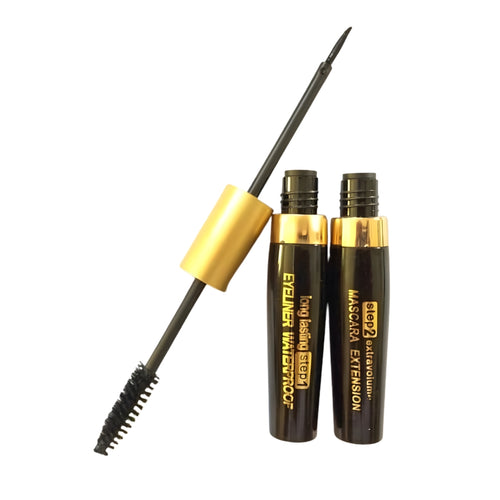2-in-1 Waterproof Mascara & Eyeliner – Deep Black