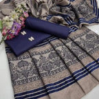 3 Pcs Women's Unstitched Plain Suit