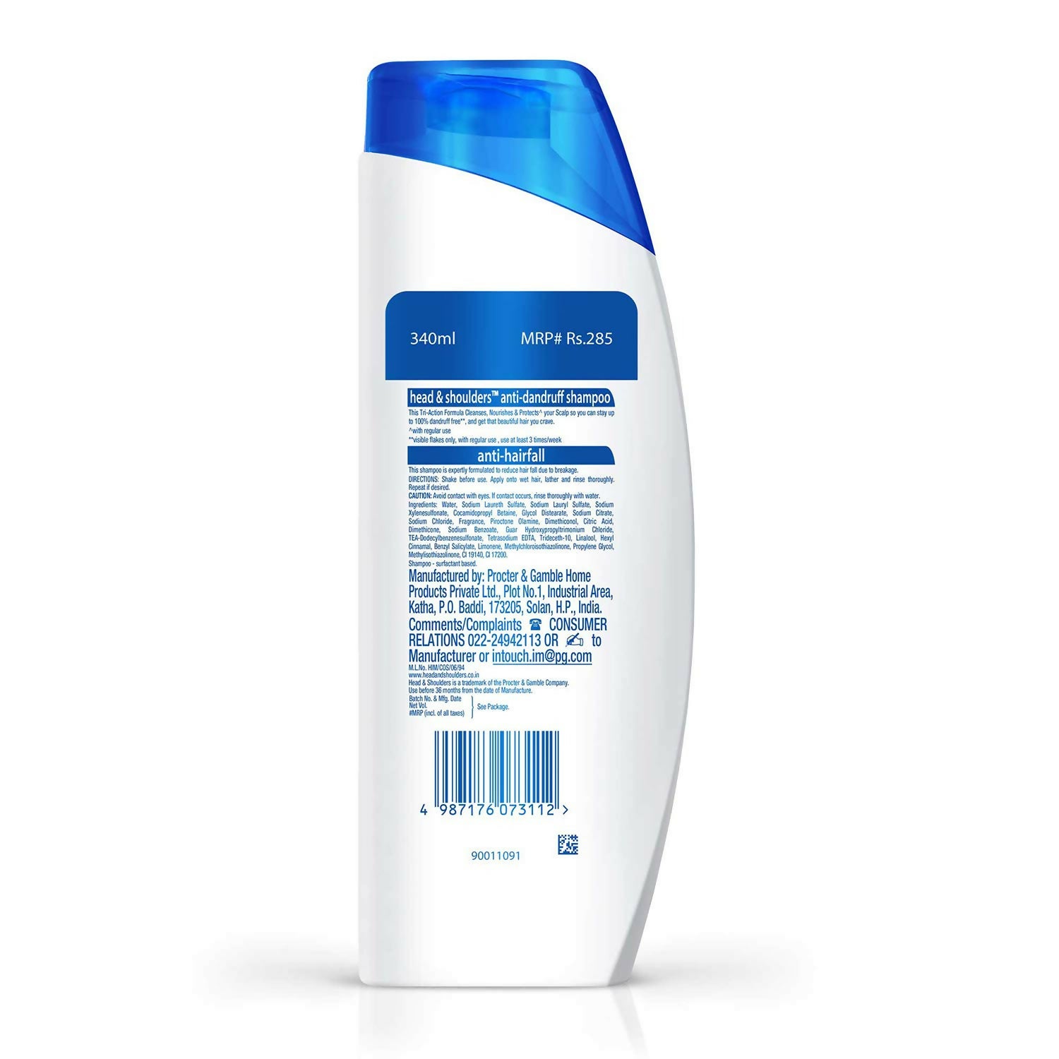 Head And Shoulders Anti Dandruff Shampoo Anti Hairfall Orange Scent Providing Durable Quality Gentle Care - 360ML