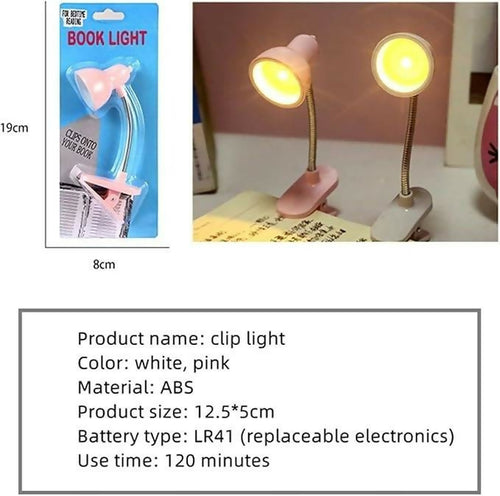 Mini Book Light With Clip – Cute Retro Night Lamp with 360° Flexible Gooseneck & Portable Reading Light for Bed