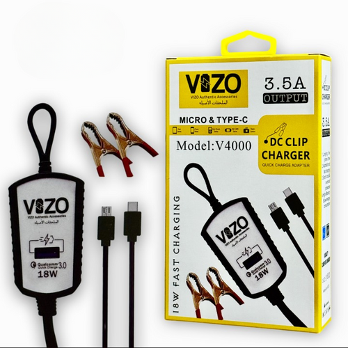 Fast Charging Clip Charger with Built in Cables