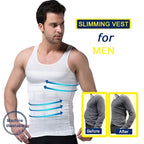 Shirt, Slimming Vest Body Shaper Nylon Spandex Compression for Men