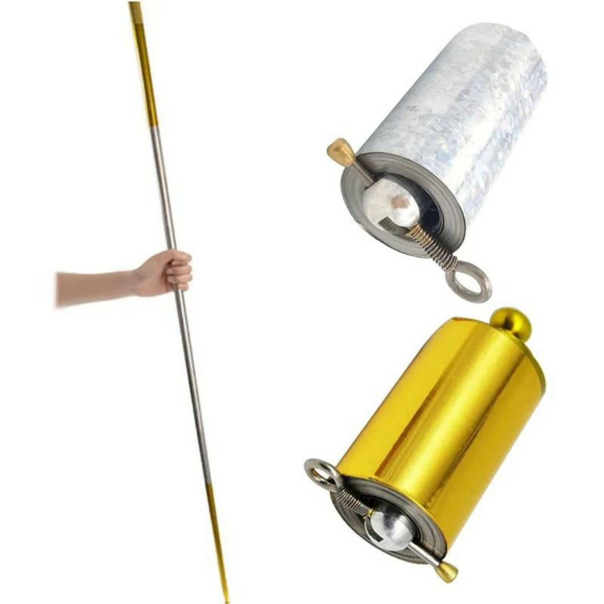 Professional Metal Appearing Cane for Magic Tricks – Portable Telescoping Pocket Staff