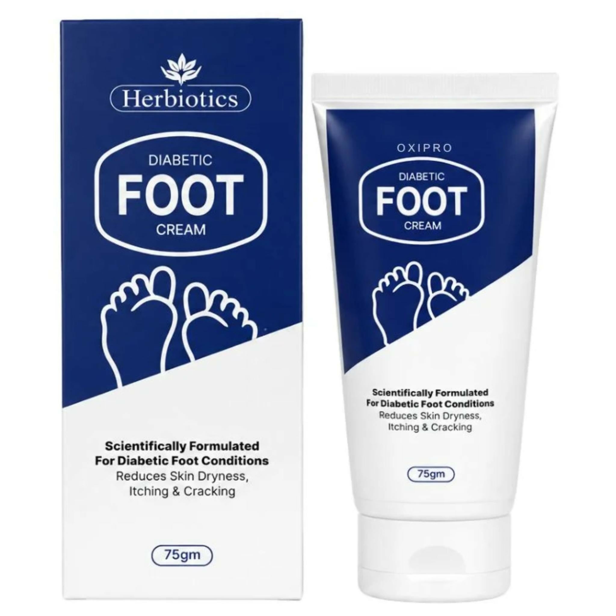 Herbiotics Oxipro Diabetic Foot Cream | Intensive Moisturizing Cream for Dry, Cracked & Itchy Feet | 75g