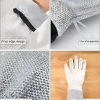 Pack Of 1 Heavy-Duty Wire Scrubber Dishwashing Mitts – Heat Resistant Steel Wire Cleaning Gloves for Pots, Pans, Grills, and Kitchen Tasks ( single )