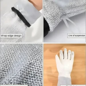 Pack Of 1 Heavy-Duty Wire Scrubber Dishwashing Mitts – Heat Resistant Steel Wire Cleaning Gloves for Pots, Pans, Grills, and Kitchen Tasks ( single )