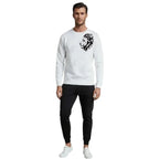 LION Printed White Tracksuit Sweatshirt & Trouser | Warm & Comfortable Winter Wear | XL, Large or Medium
