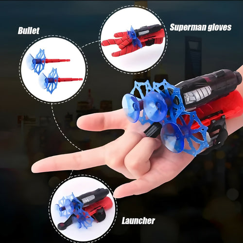 Superhero Shooter Gloves Toy, Soft Bullet Launcher Set, for Kids