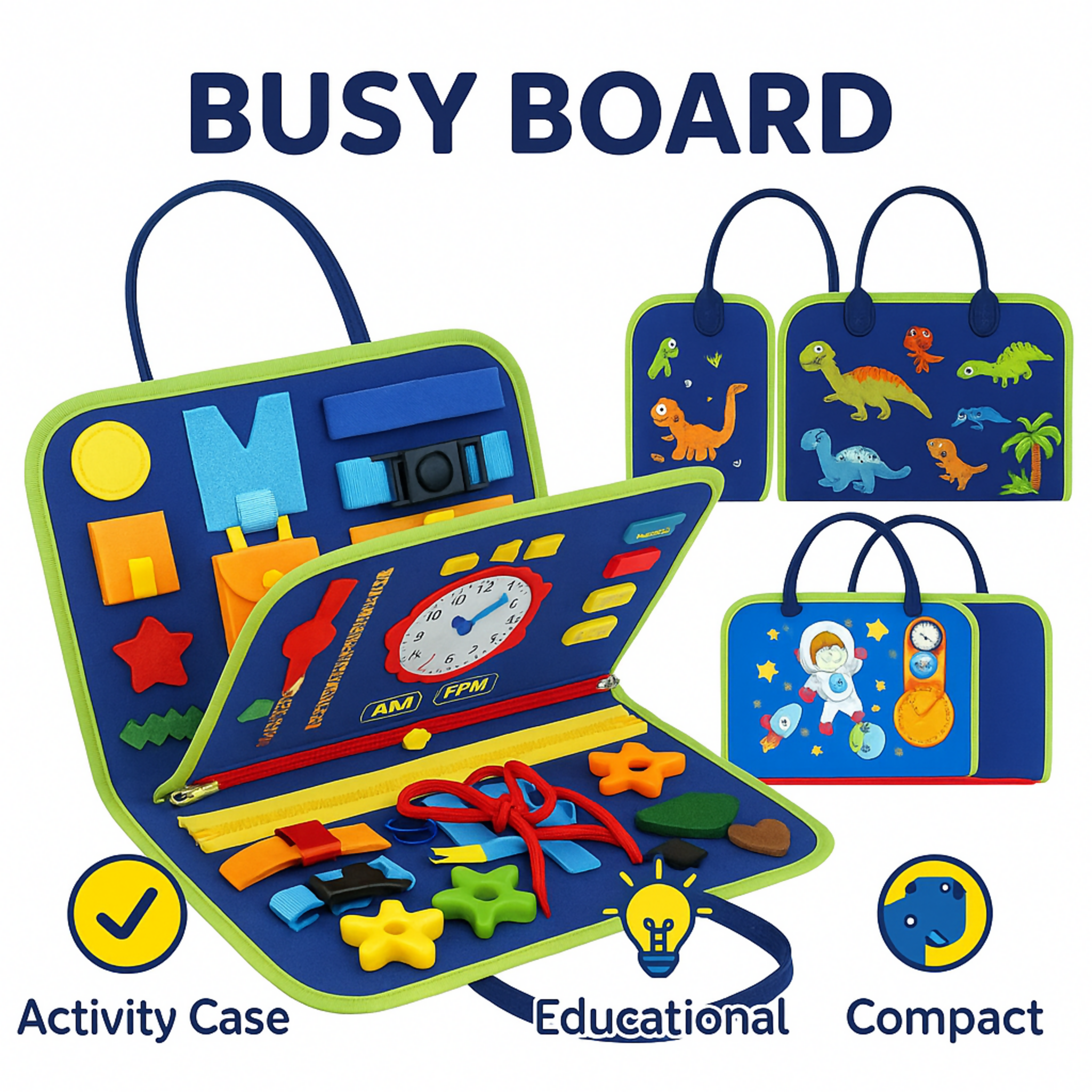 Reusable Montessori Busy Book For Toddlers