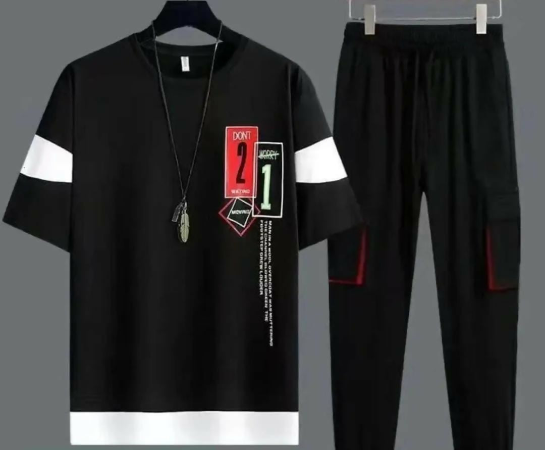 Men's Black Graphic Track Suit Micro Interlock Pakistan