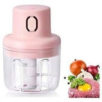 250ML Pink USB Wireless Electric Garlic Masher Sturdy Press Mincer Vegetable Chili Meat Grinder Food Chopper Kitchen Tools