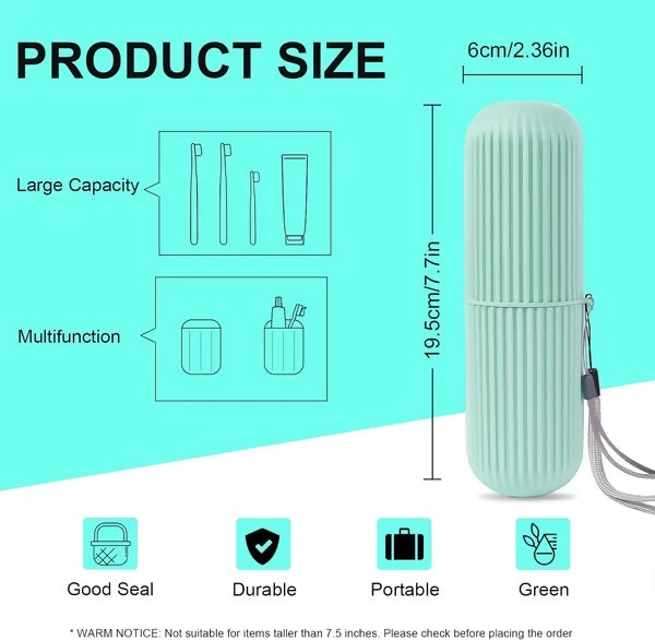 Portable Toothbrush & Toothpaste Holder Case | Travel Storage Box with Cup Function