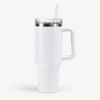 Vacuum Thermal Travel Mug with Handle & Straw