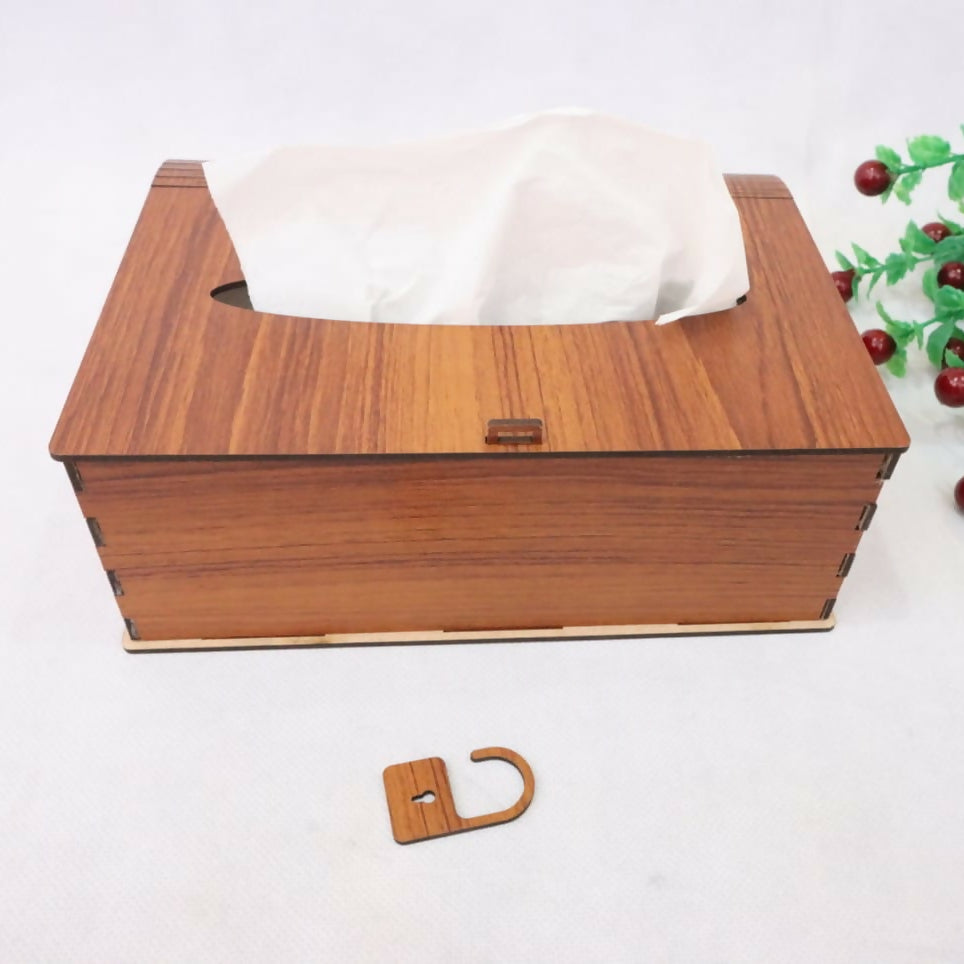 Plain Wooden Tissue Box Elegant Design Smooth Finish Easy Use Durable Construction For Home And Offices