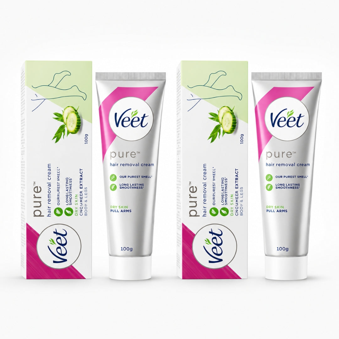 Veet Pure Hair Removal Cream for Dry Skin Pack of 2 - 100g
