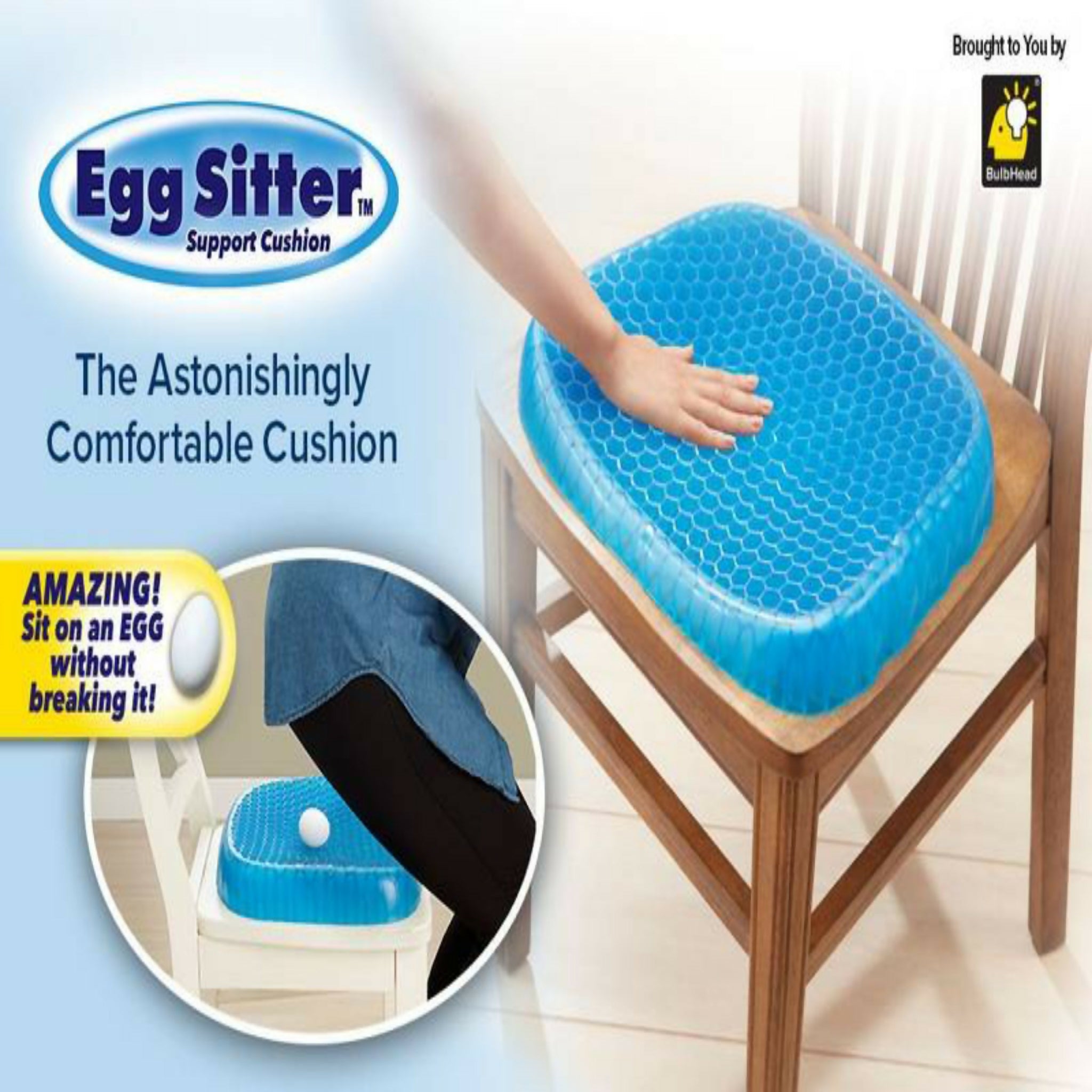 Non-Slip Egg Sitter Gel Seat Cushion – Soft Honeycomb Seat Pad for Car & Office Chairs