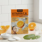 Vitamin C Collagen, Face Masks for Smooth Skin - Set 10 Pack