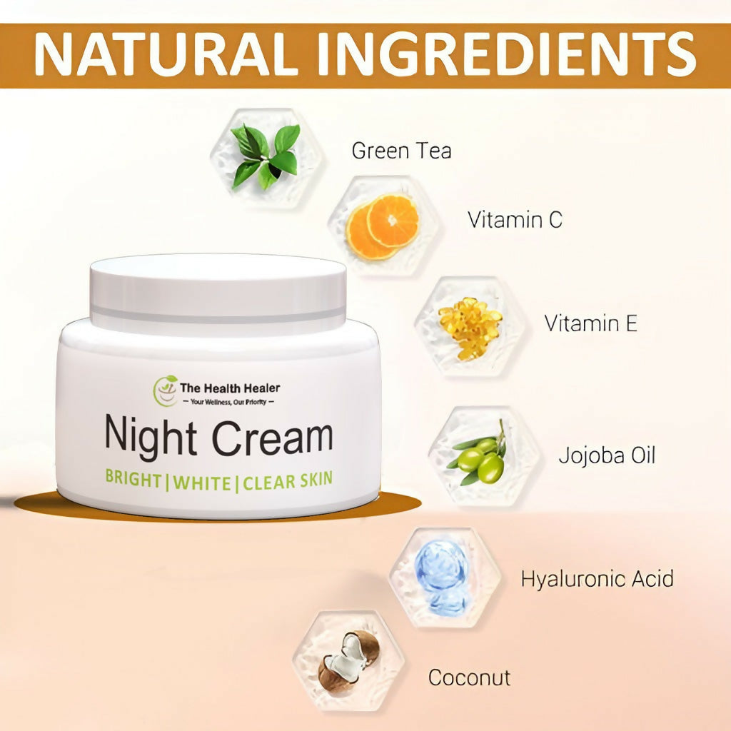 Nocturne Radiance Night Cream – Overnight Skin Restoration & Advanced Healing Glow Therapy for Smooth, Healthy Skin – 150g