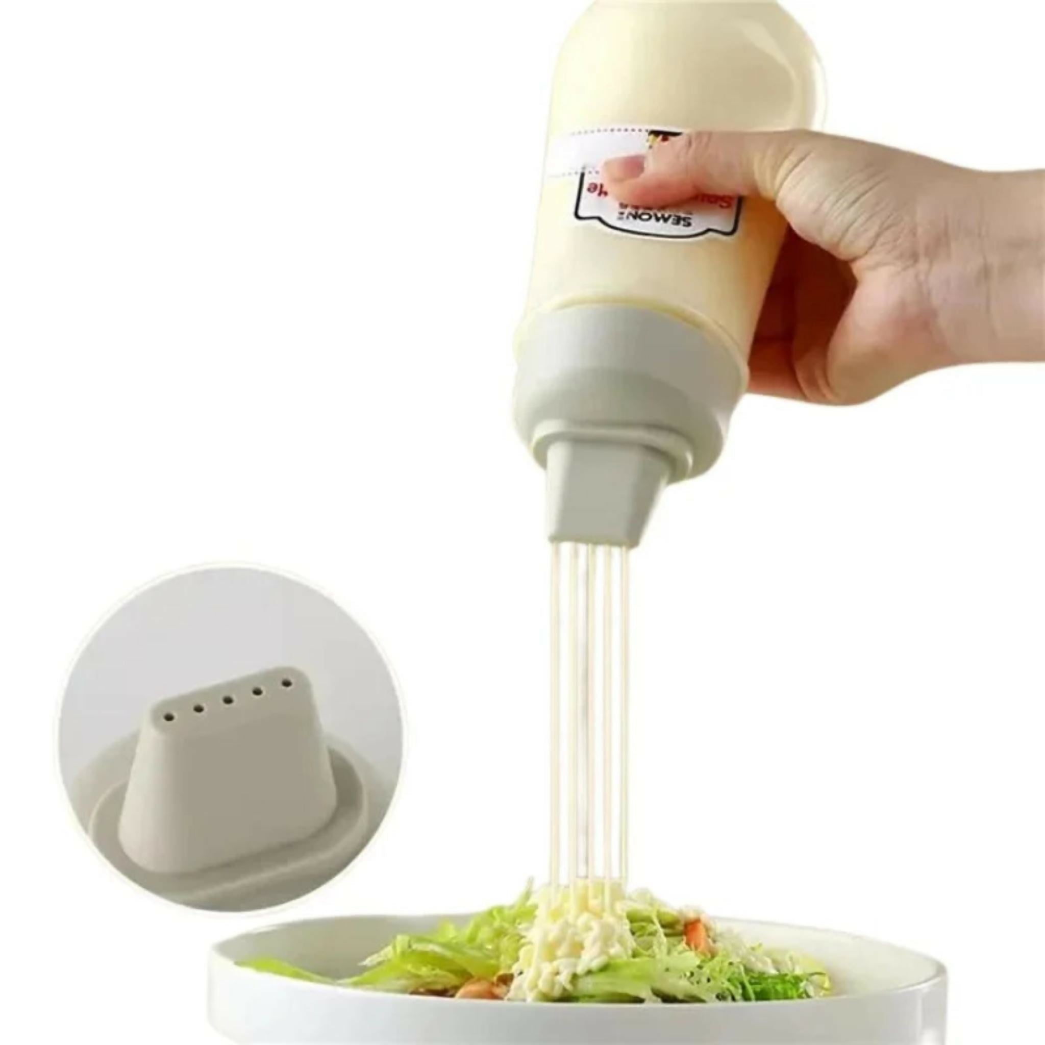 Sauce Bottle | Refillable Condiment Dispenser with Lid | Multipurpose Ketchup & Hot Sauce Bottle for Kitchen | Black Cap