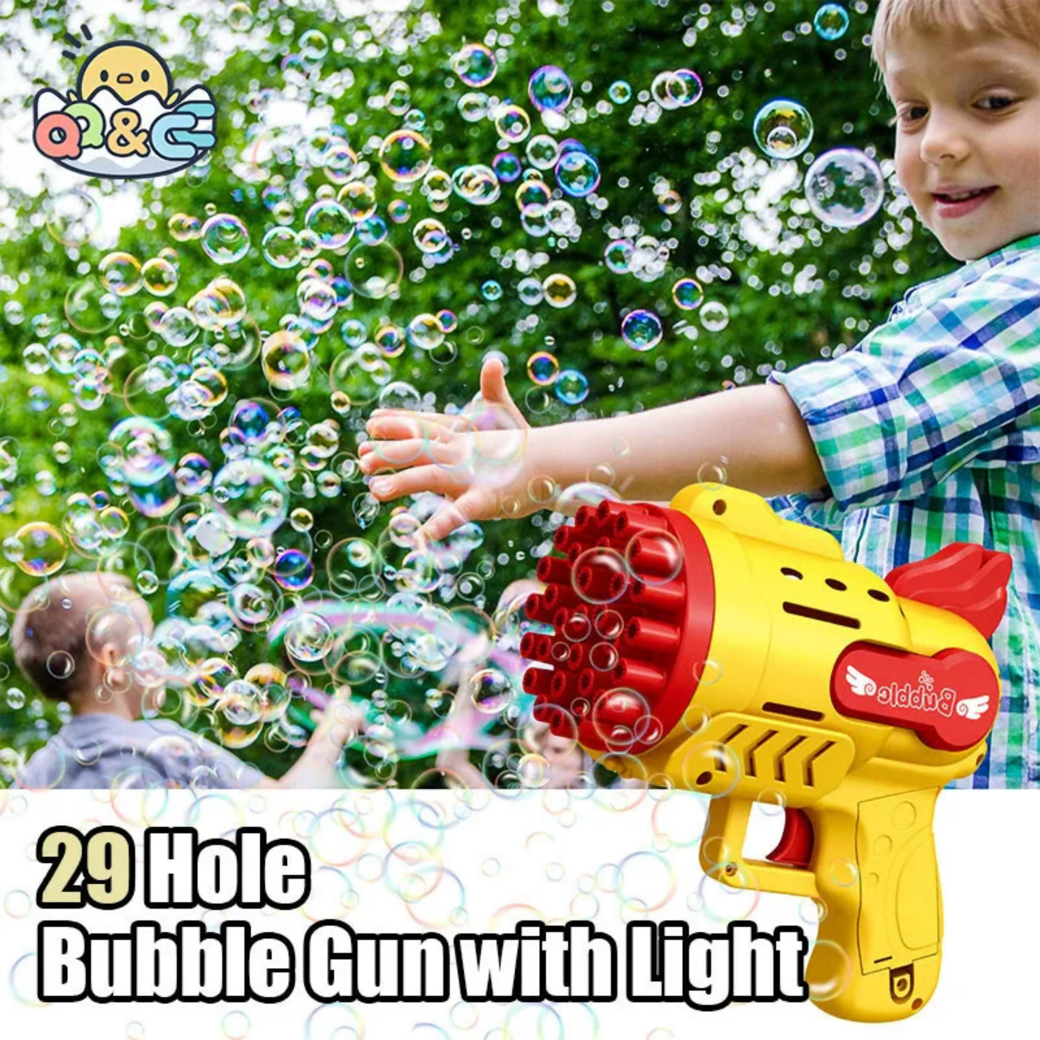 Bubble Machine Gun, 29 Holes Blaster & Exciting Bubble Blaster, for Kids'