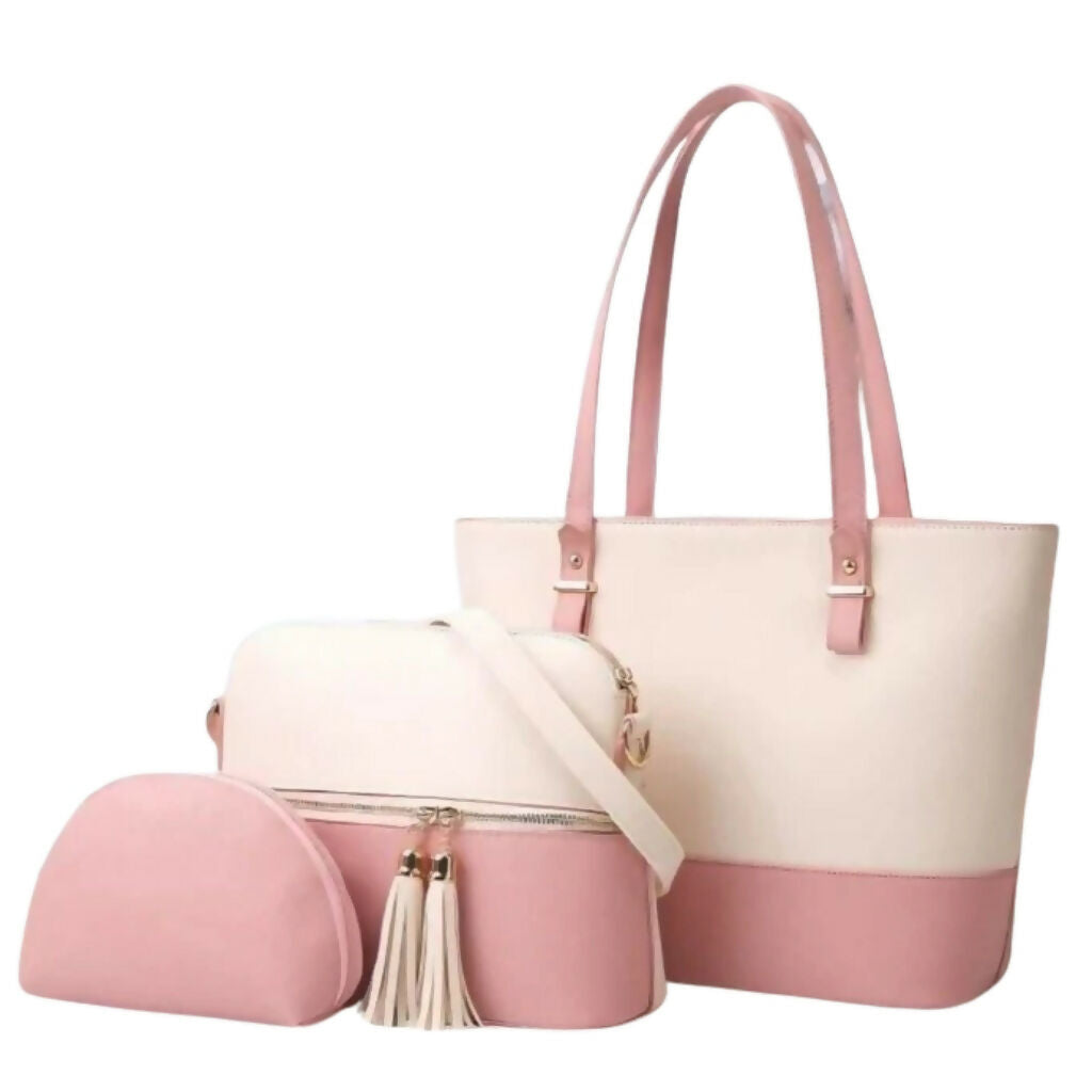 3 Piece Tote Handbag Set, Elegant Durable Design, for Women Daily Use