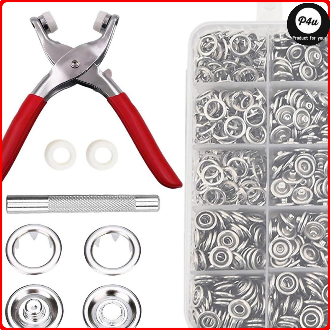 Hollow Metal Snap Button Set,Snap Fasteners,with Pliers,Leather Snap Buttons for Jeans Pockets